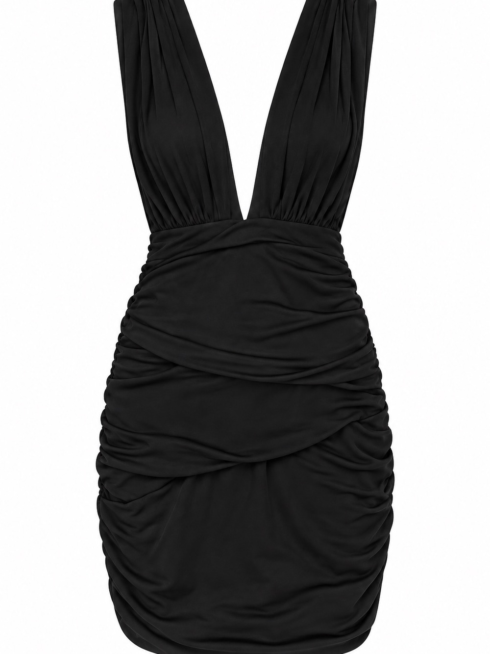 Zara Ruched Mini Dress in Black Size S Like New